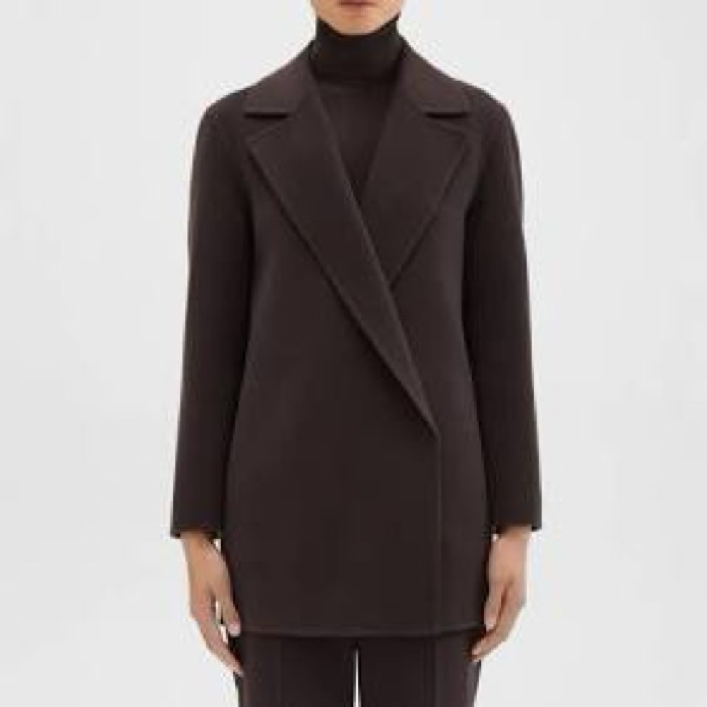 Theory Beautiful Size Petite Clairene Jacket Double-Face Wool-Cashmere